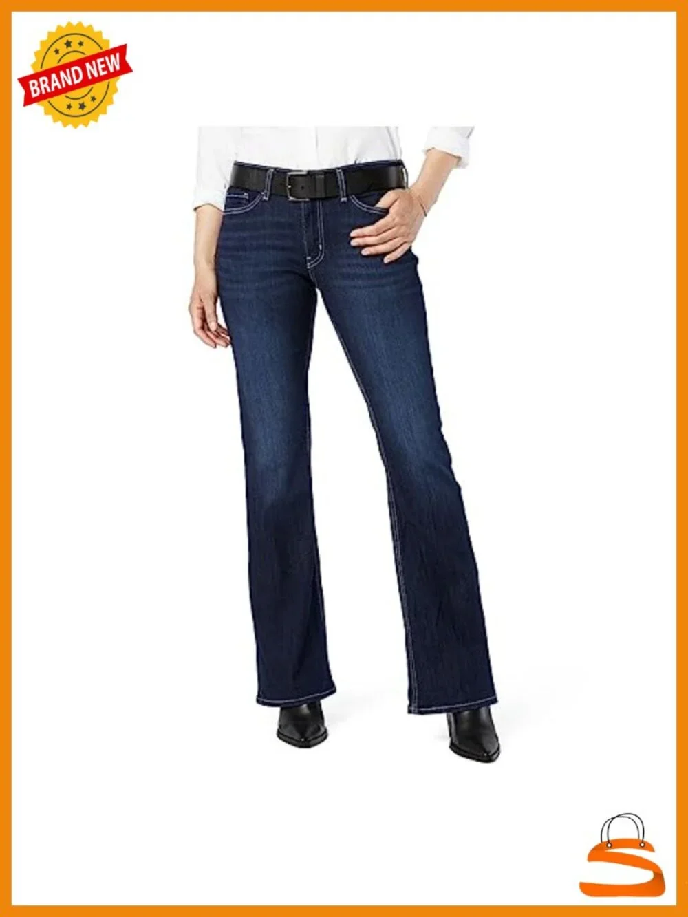 Mid Rise Bootcut Stretch Denim Curvy Jean Plus Size